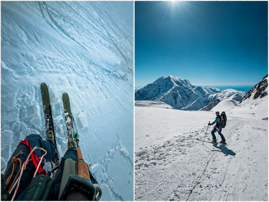zjazd na nartach z Denali